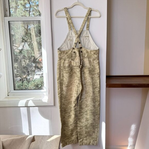 New Free People We The Free Way It Goes Camo Harem Overalls Green - Picture 8 of 12